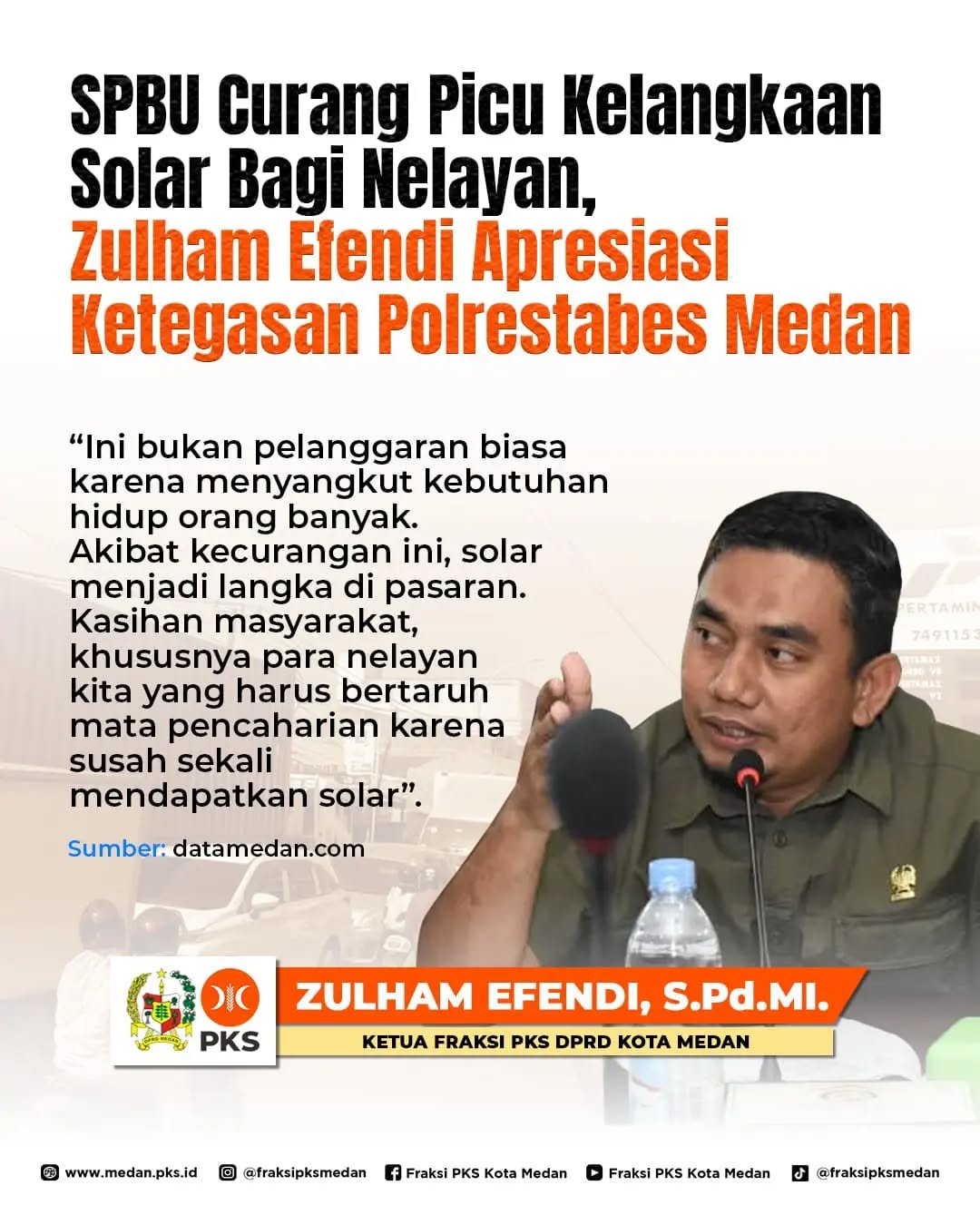Kelangkaan Solar Nelayan Jadi Perhatian, Zulham Efendi Apresiasi Ketegasan Polrestabes Medan